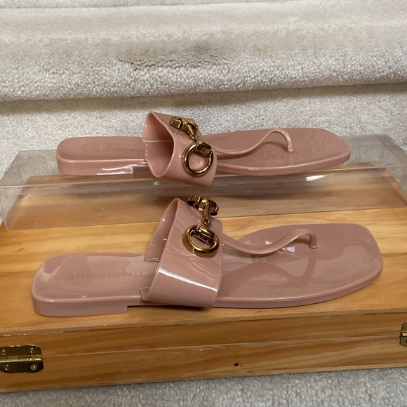 jeffrey campbell a lil bit jelly thong sandals / flip flops (gucci horsebit) - Picture 4 of 12
